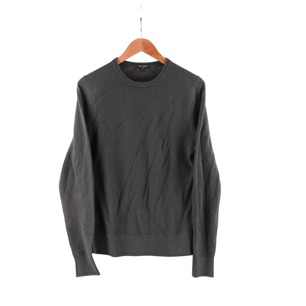 Todd Snyder Men Small Italian Merino Wool Waffle Knit Sweater Green 31-SW2296467